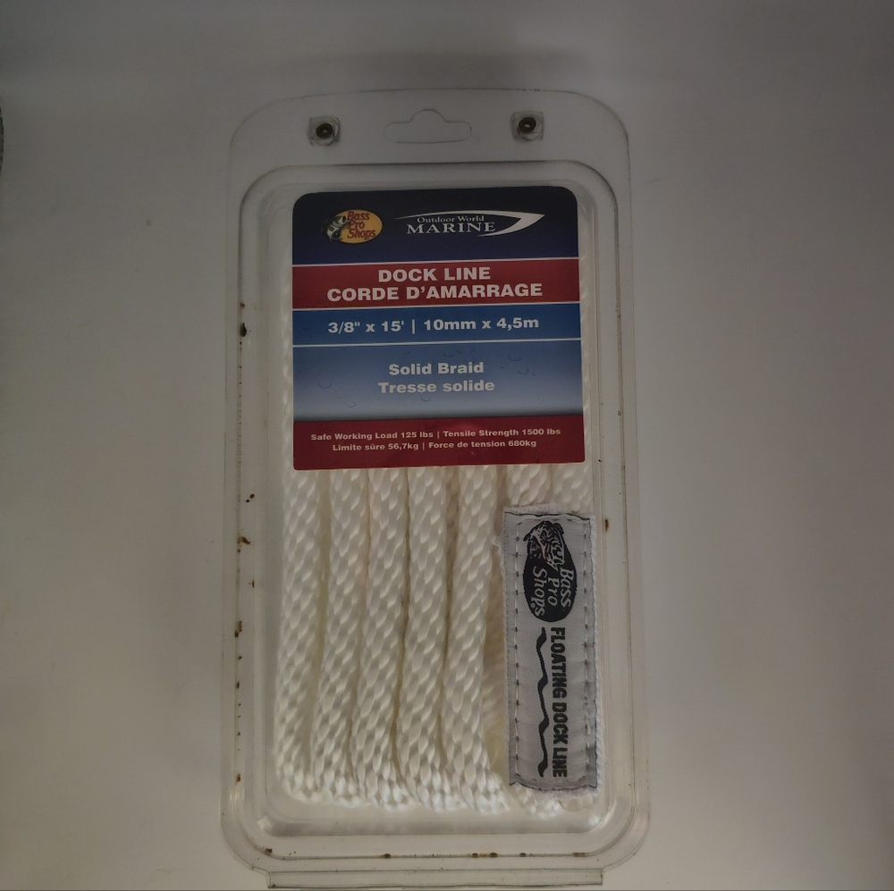 Bass Pro shops floating dock line 3/8 X 15